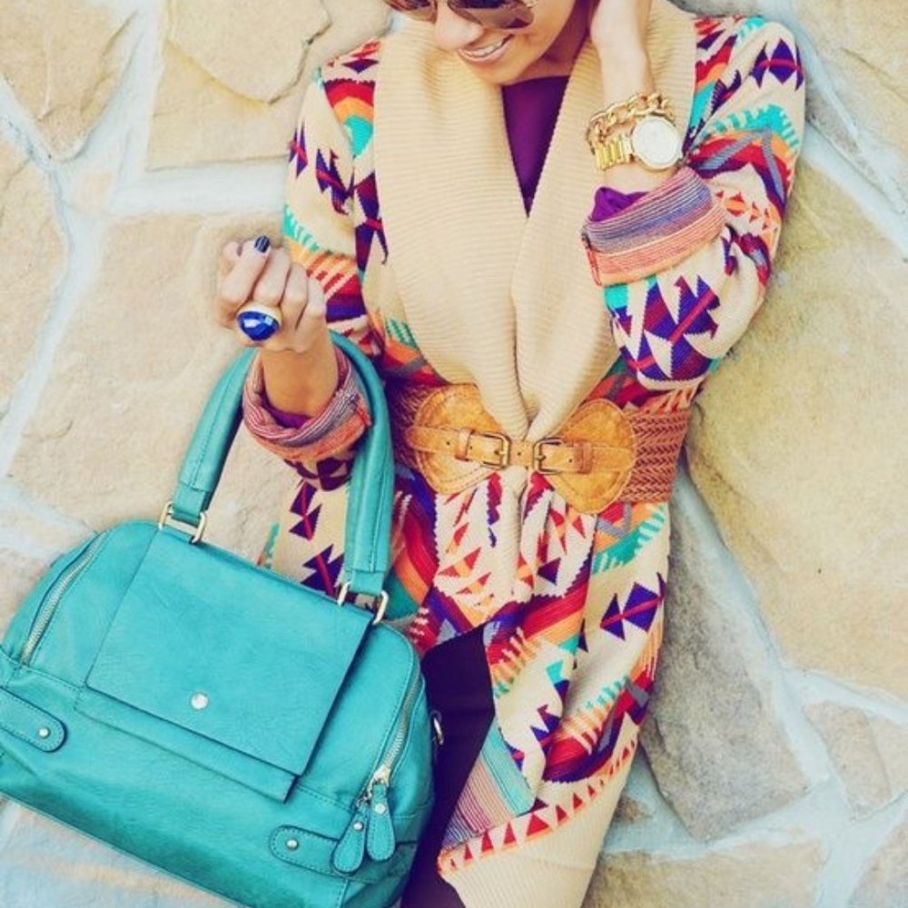 Aztec Print Cardigan - Picture 8 of 8